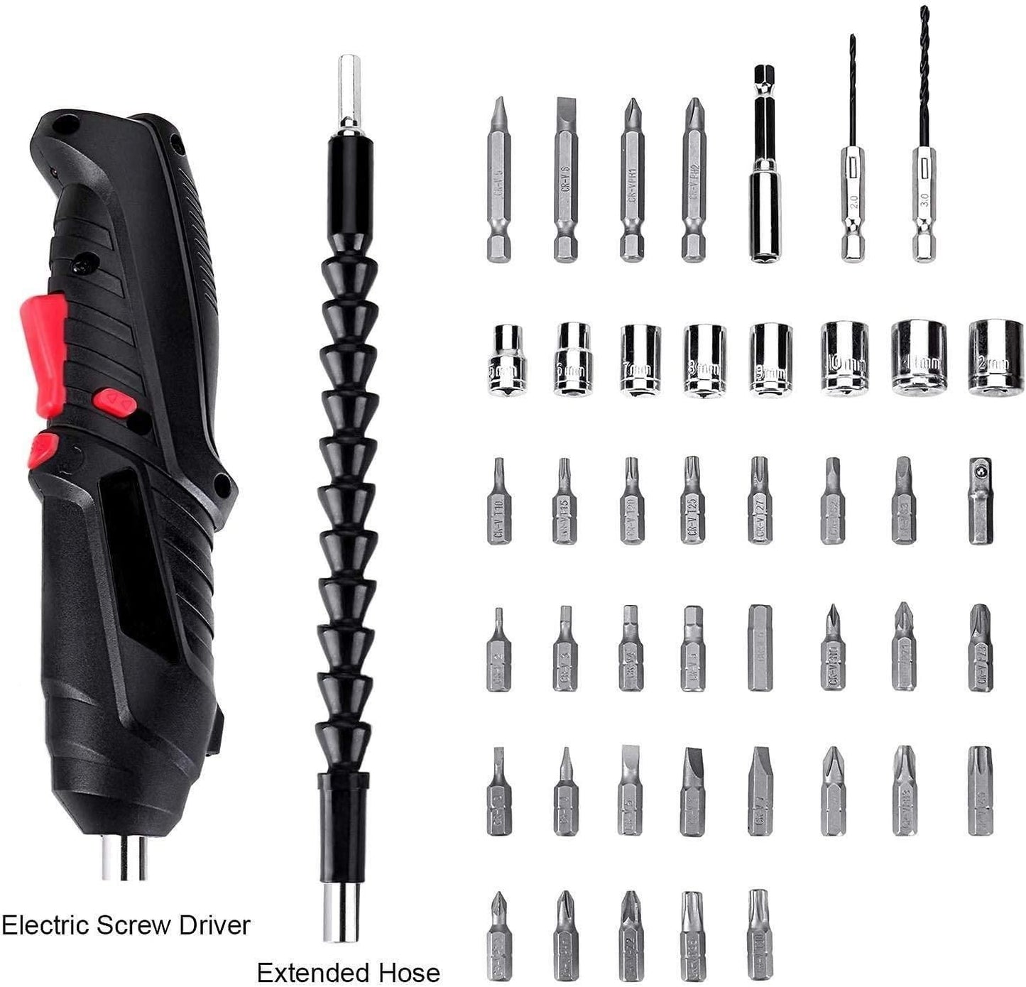 TurboTool 47:Metal Electric Screwdriver with 47 pcs Screwdriver Bit Set