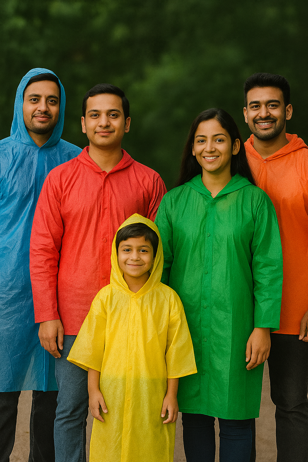 Ultra-Portable Reusable Rain Card Raincoat – Wallet-Sized Emergency Poncho Set (5 Pcs, Multicolour)