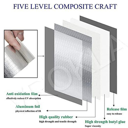 Heavy Duty Waterproof Leakage Repair Tape – Aluminum Foil Butyl Rubber Sealant for Pipes, Roofs & Surface Cracks (5cm x 5m)