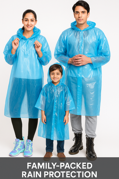 Ultra-Portable Reusable Rain Card Raincoat – Wallet-Sized Emergency Poncho Set (5 Pcs, Multicolour)